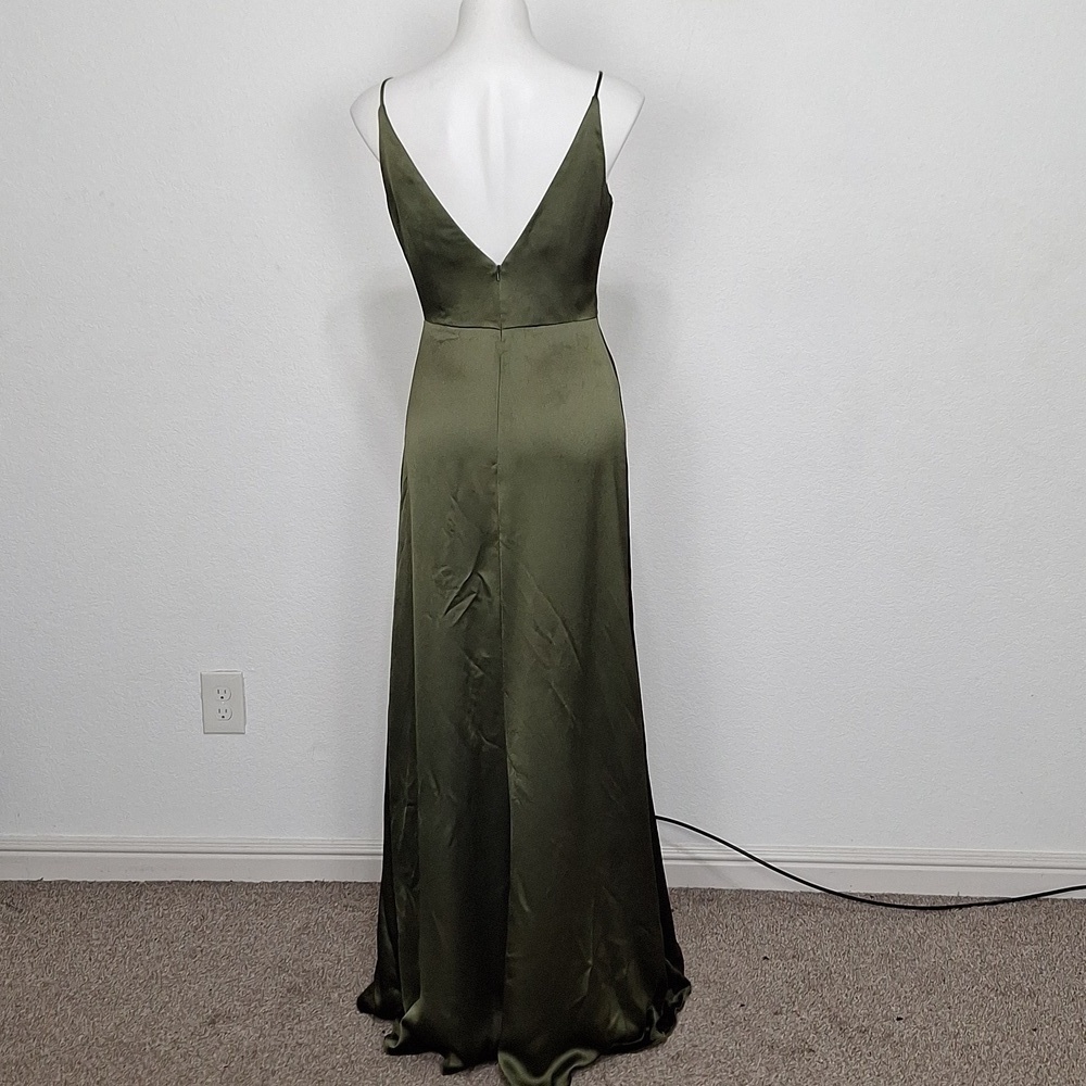 Jenny Yoo Green Beckette Faux Surplice Evening Wear Formal Cocktail Maxi Dress 4 - Picture 7 of 15